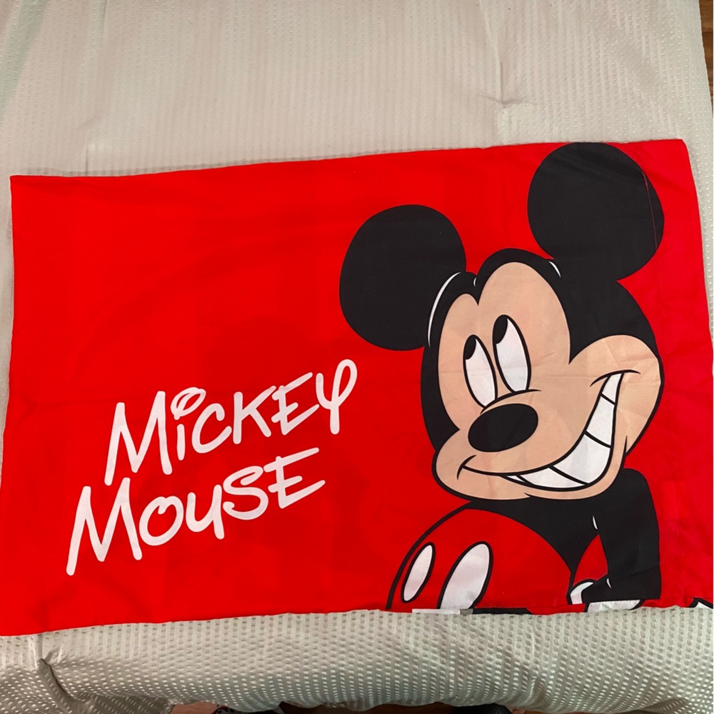 1 standard size pillow case cover NWOT mickey mouse NEW red black white gray